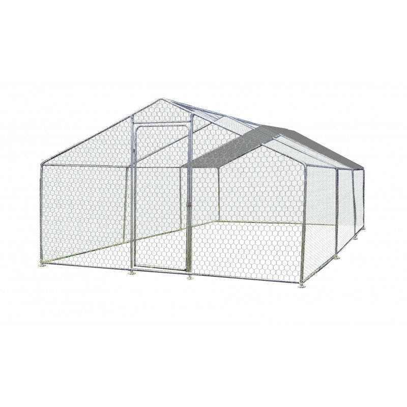 Recinto per animali 3x6 m – struttura acciaio zincato con rete e tetto telonato altezza 2,2 m – ENC306032GJM Foresta