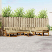 Set di divani da esterno con cuscino 9 pcs Naturale e Beige 3368041
