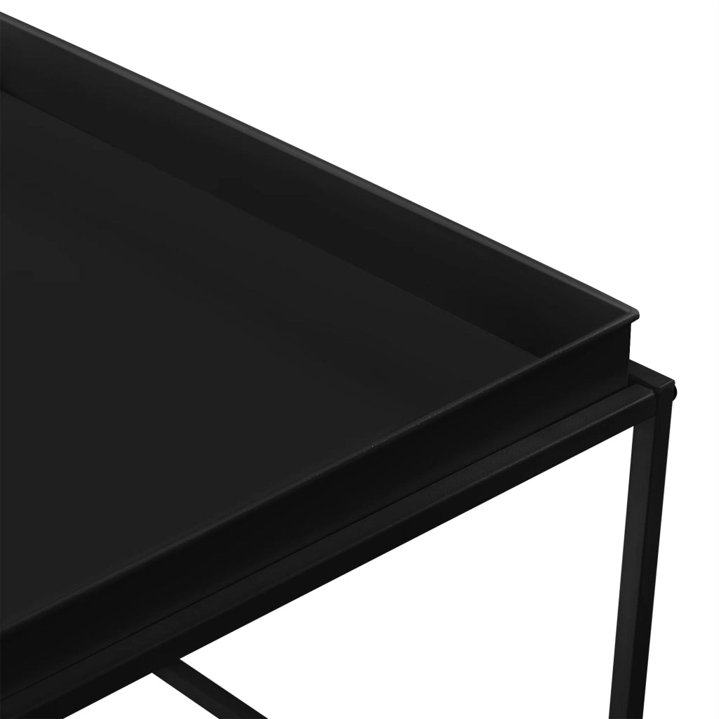 Set di 2 tavolini da caffè di diverse dimensioni con piani in metallo nero removibili 03_0003685