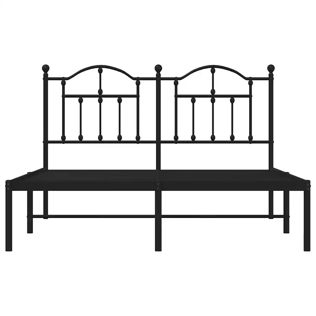 Giroletto con Testiera in Metallo Nero 135x190 cm 353438
