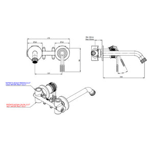 Miscelatore a incasso per lavabo, su due piastre tonde separate - serie Atelier