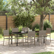 Set da Pranzo per Giardino con cuscino 7 pcs Grigio polyrattan 3379714