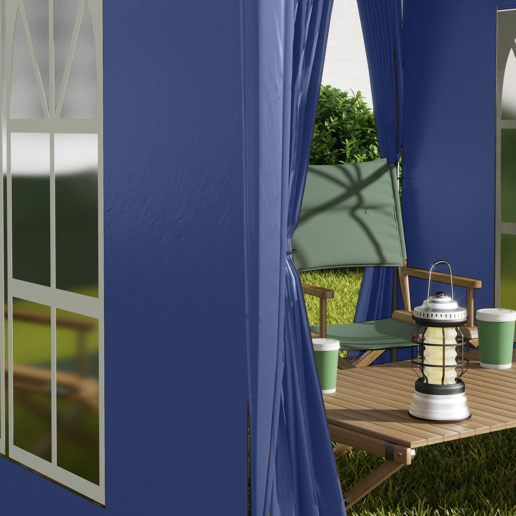 Gazebo 2x2m gazebo pieghevole 4 pareti laterali con finestra porta cerniera tenda tenda da giardino metallo Oxford