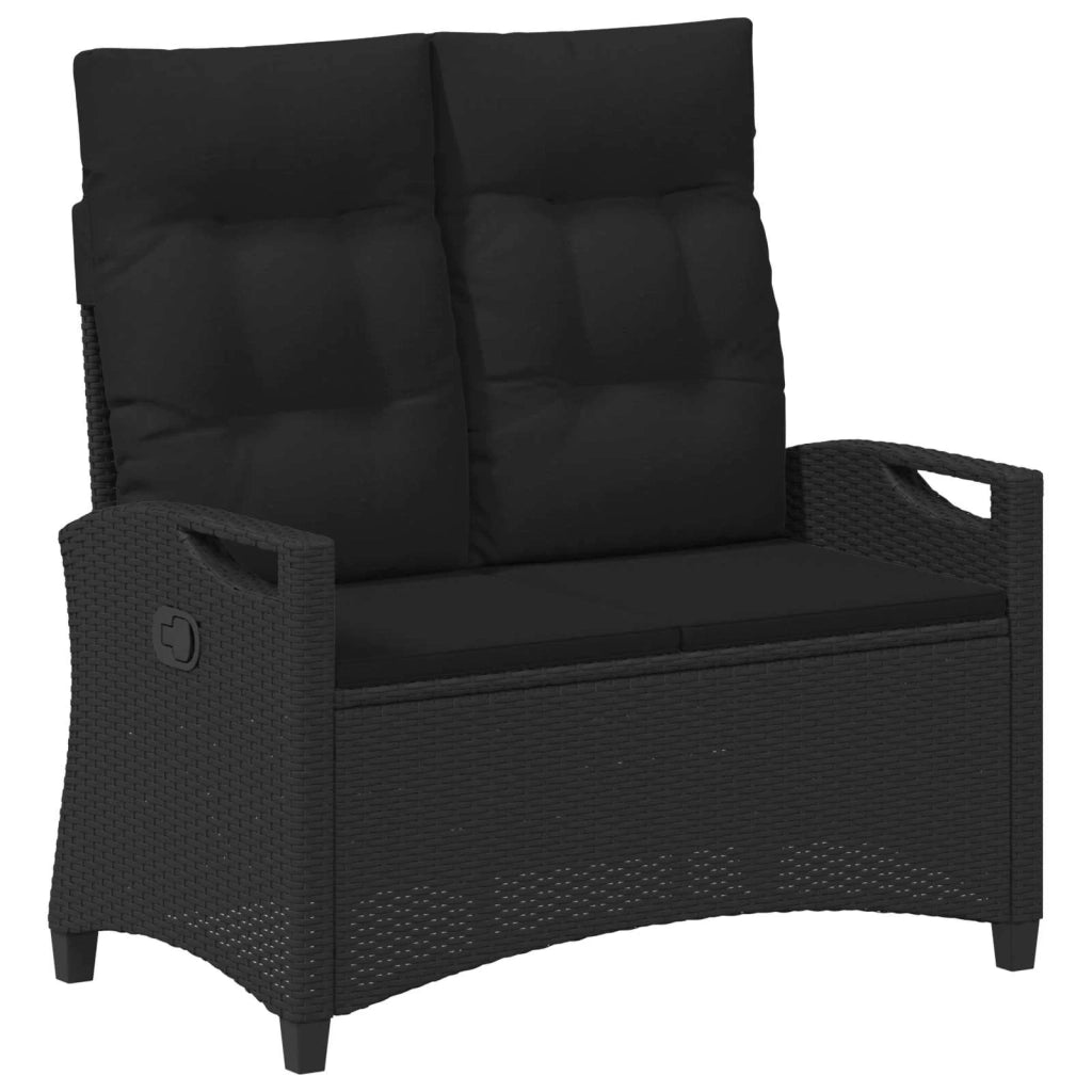 Panchina da giardino con cuscino Nero 105 x 60 x 112 cm 42026849