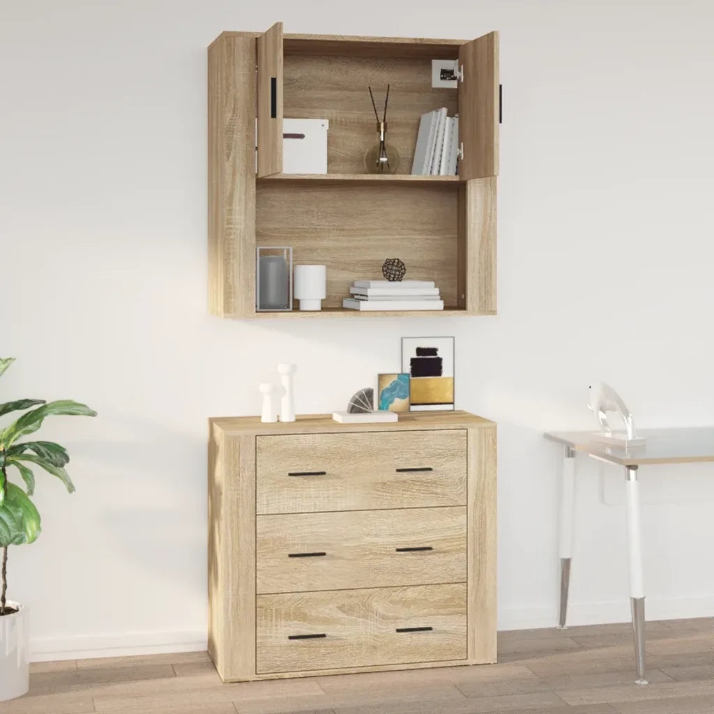 Armadietto a Muro Rovere Sonoma 80x33x80 cm Legno Multistrato cod mxl 24150