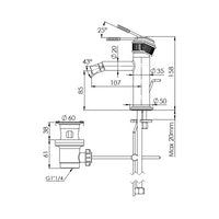 Miscelatore bidet con scarico - serie Atelier