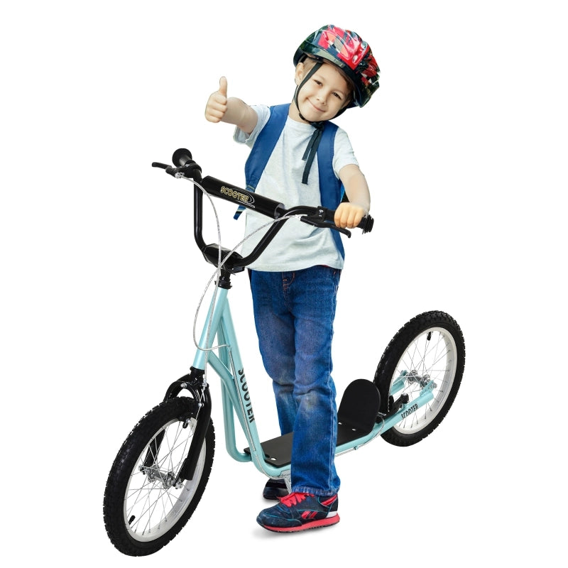 Monopattino per bambini con freno, regolabile in altezza, leggero, azzurro
