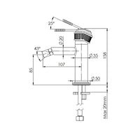 Miscelatore bidet senza scarico e senza foro sul corpo - serie Atelier
