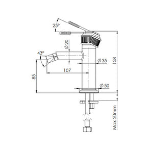 Miscelatore bidet senza scarico e senza foro sul corpo - serie Atelier