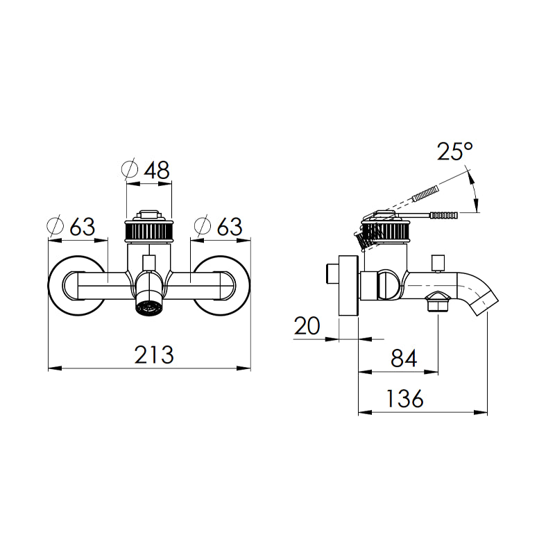 Miscelatore vasca esterno senza set doccia - serie Atelier