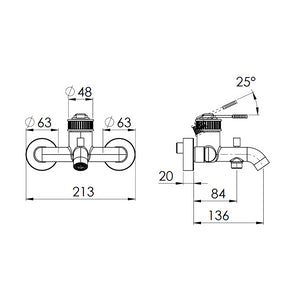 Miscelatore vasca esterno senza set doccia - serie Atelier