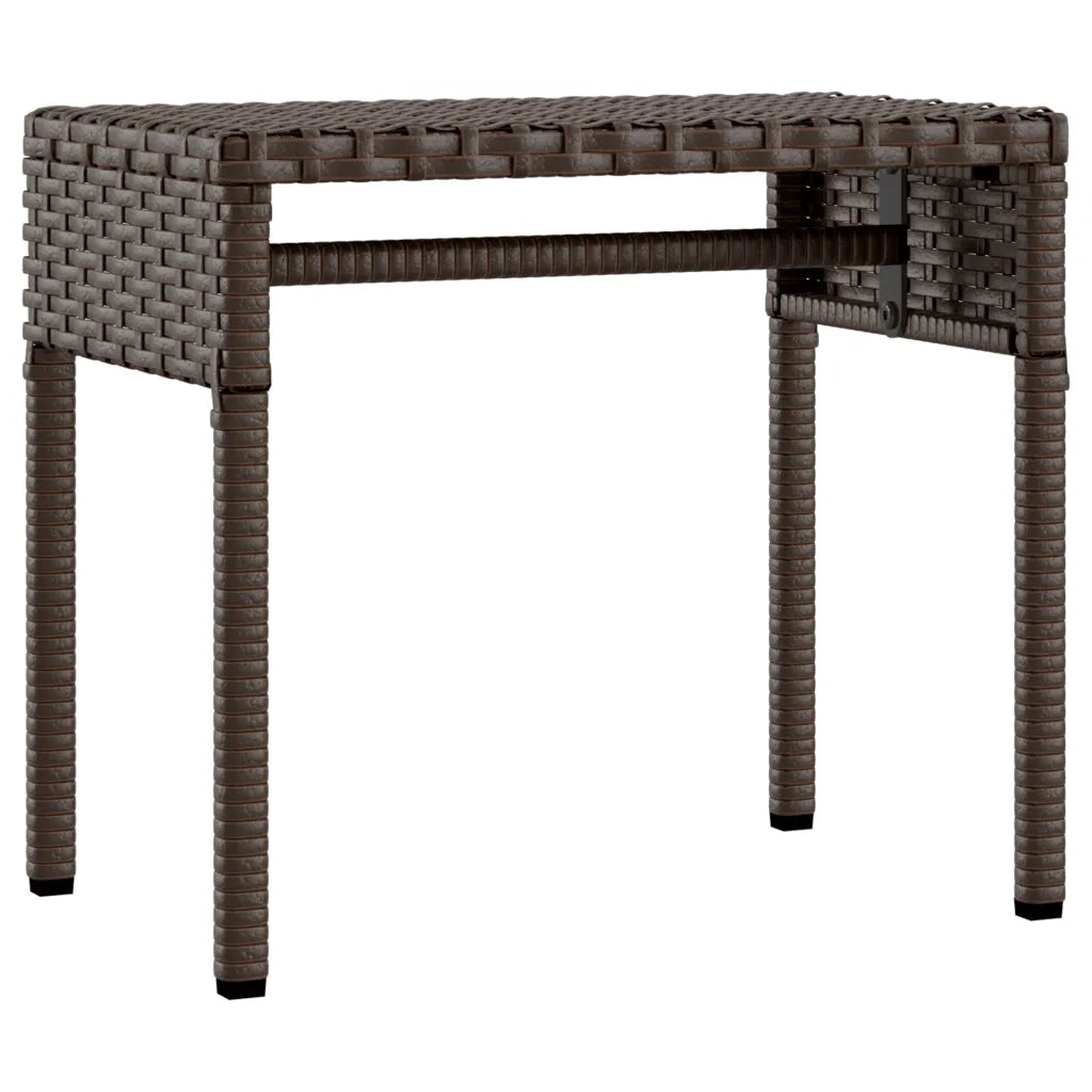 Lettino Prendisole con Baldacchino e Tavolo Marrone Polyrattan 368198
