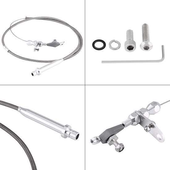 Cavo di kickdown in acciaio inossidabile - Transmissione kickdown - Detent kickdown - Compatibile con GM - Chevy/Olds/Pontiac - Prestazioni stabili - Cavo di trasmissione