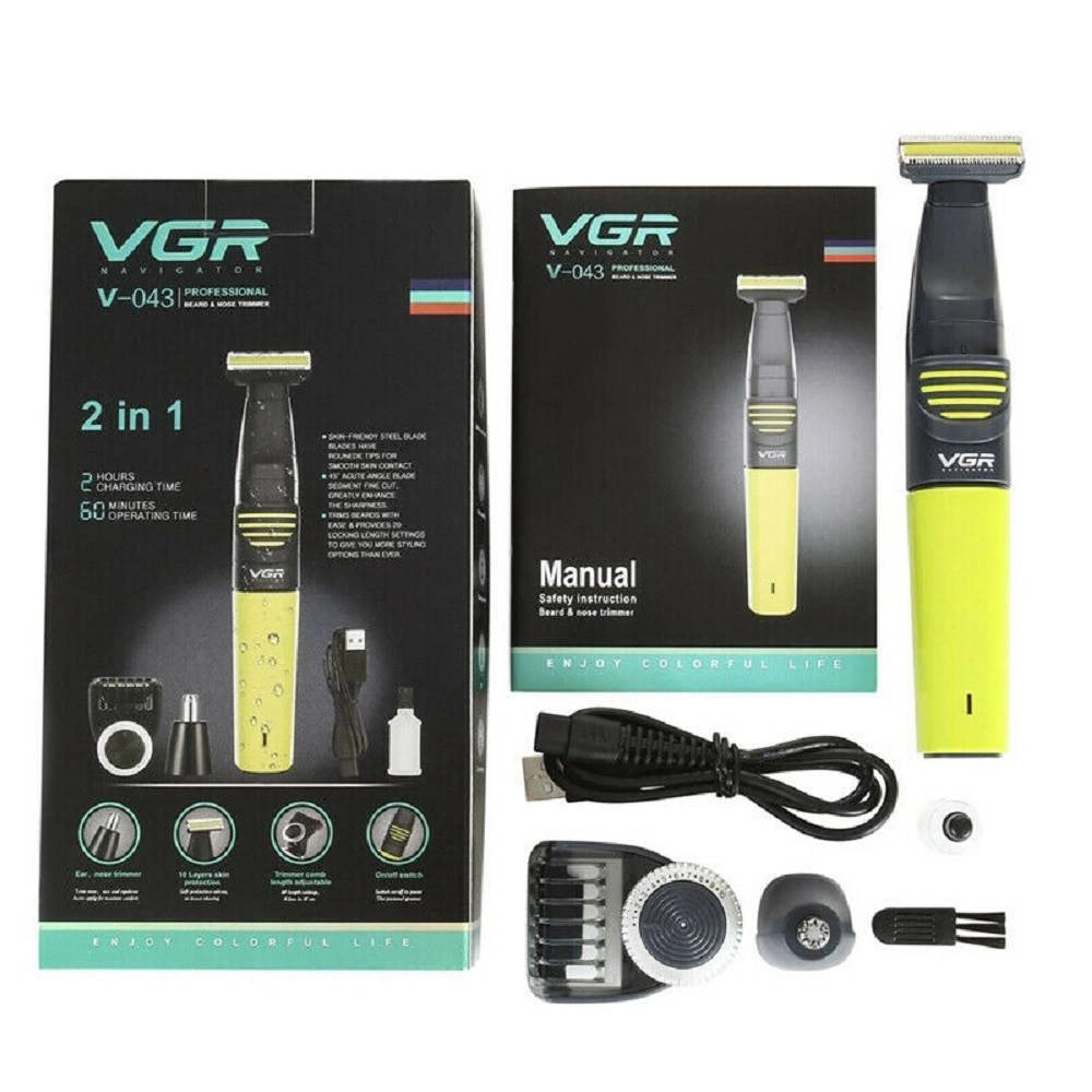 Trade Shop - Taglia Capelli Rasoio Regola Barba Ricaricabile Doccia Naso Viso Vgr V-043 -