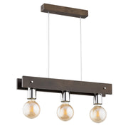 Lampada a sospensione scandinava legno scuro 3xE27 Alfa