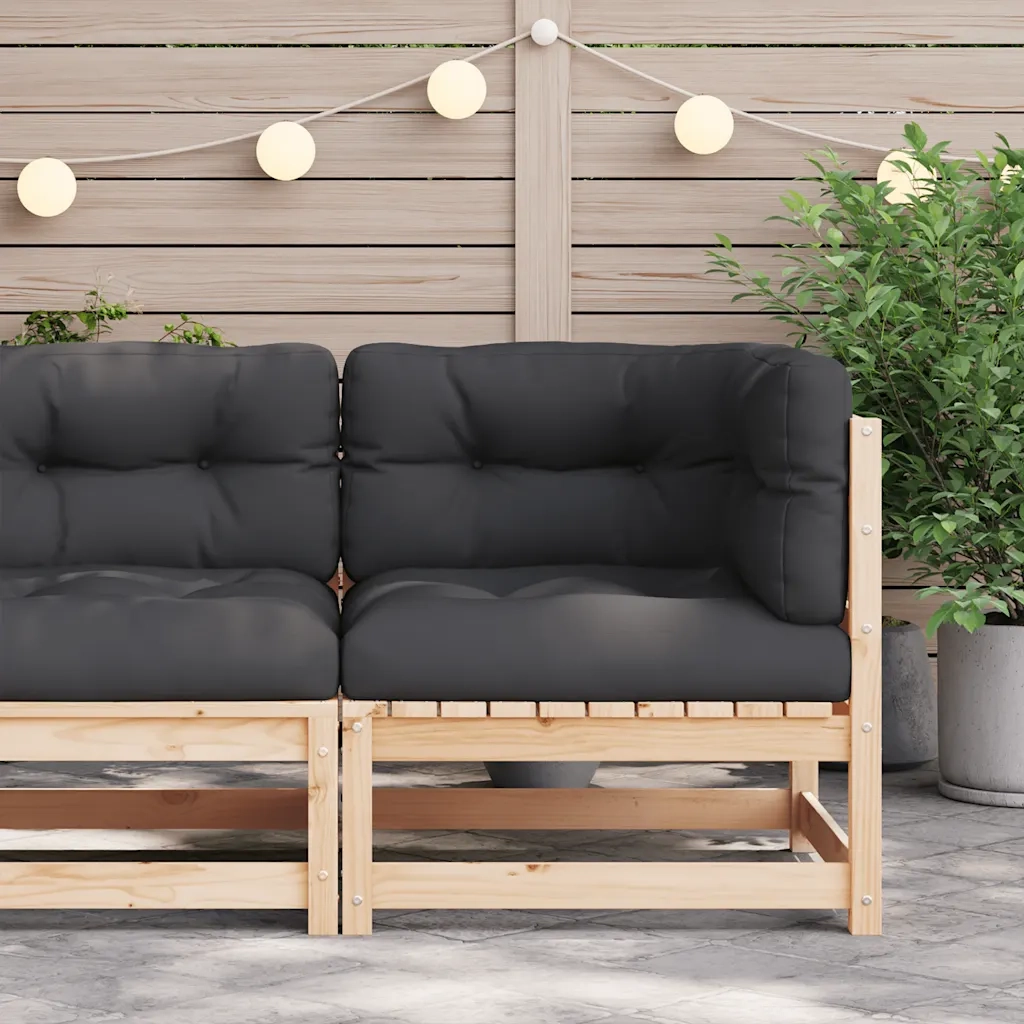 Divano Angolare da Giardino con Cuscini-Sofa da Giardino-Divanetto da esterno Legno Massello di Pino