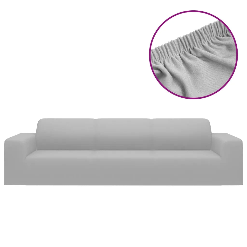 Fodera Elasticizzata Divano 4 Posti in Jersey Poliestere Grigio CFW1688072