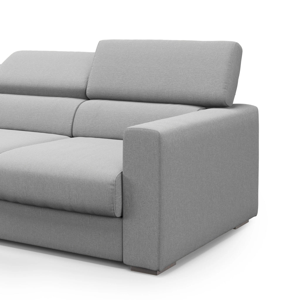 Dylan Divano a 3 sedute con estraibile a cassettone in tessuto simil cotone impermeabile T13 240 cm grigio