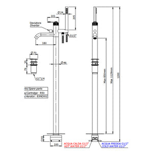 Miscelatore vasca da pavimento - serie Atelier