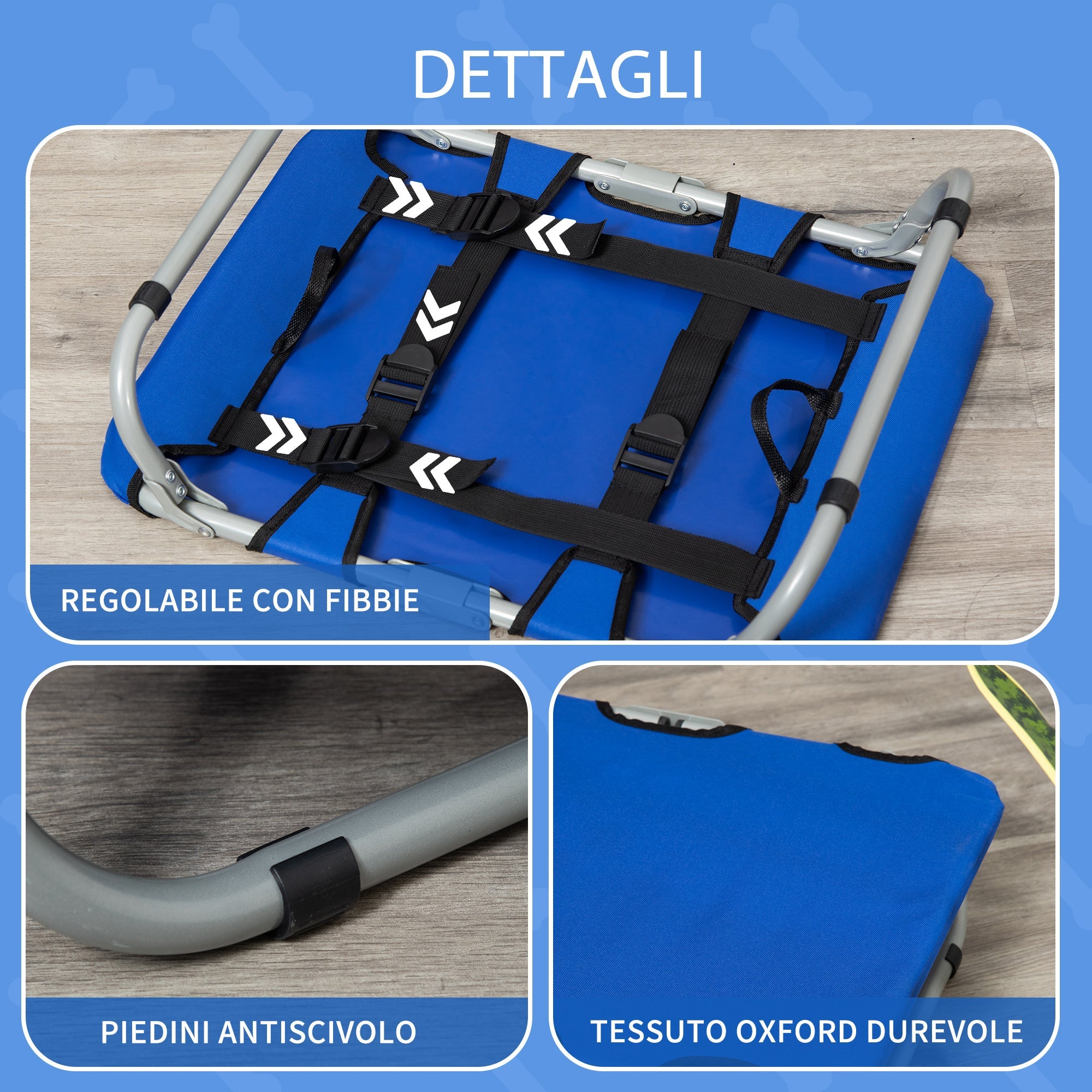Brandina Cuccia Pieghevole in Tessuto Oxford per Cani Blu 59x46x15 cm