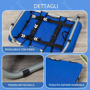 Brandina Cuccia Pieghevole in Tessuto Oxford per Cani Blu 59x46x15 cm