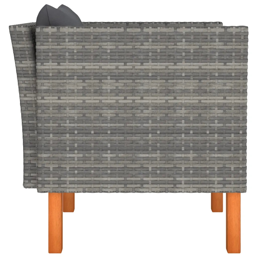 Divano da Giardino-Sofa da giardino in Polyrattan e Massello di Eucalipto