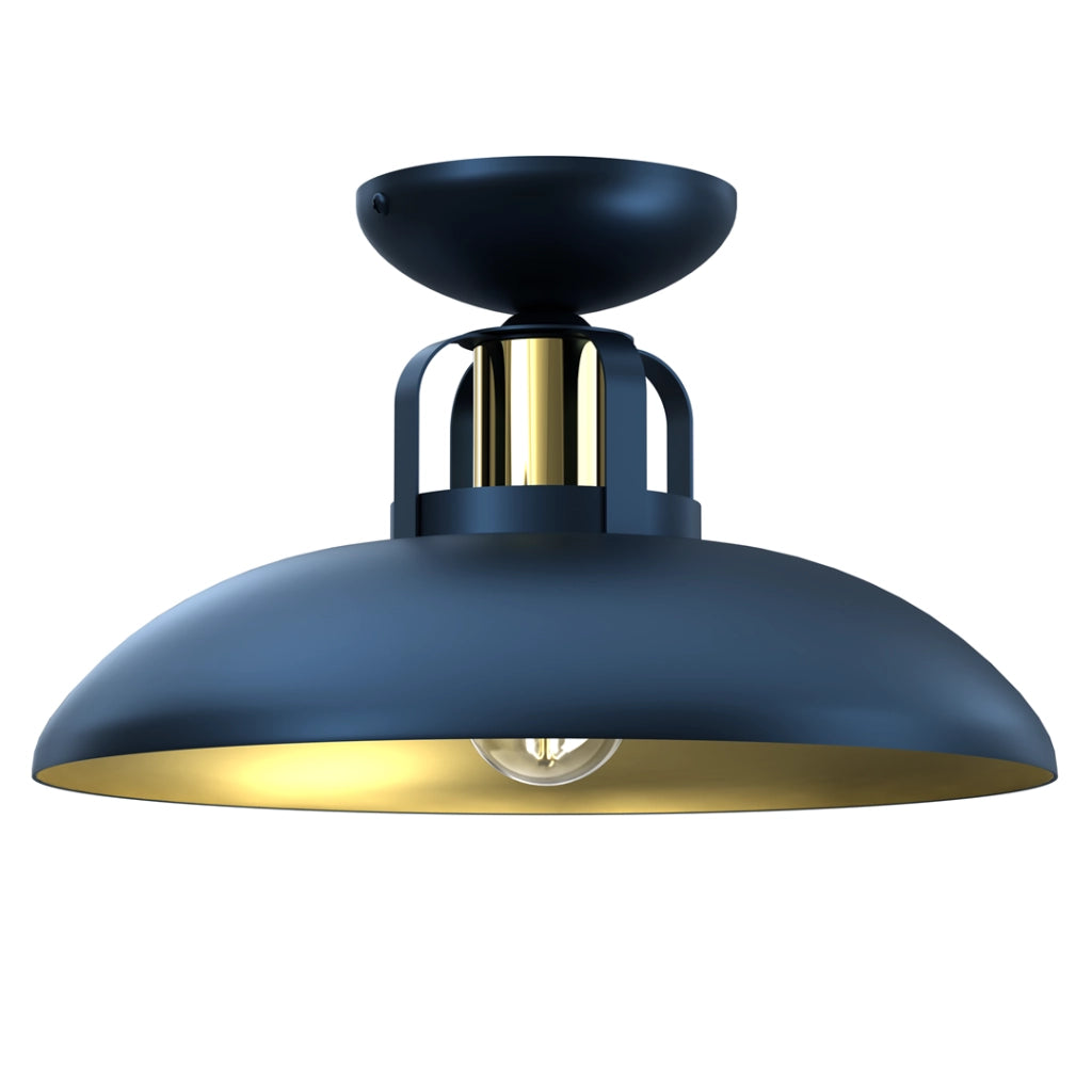 Plafoniera Milagro Felix metallo blu/oro Ø30 E27 60W