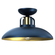 Plafoniera Milagro Felix metallo blu/oro Ø30 E27 60W