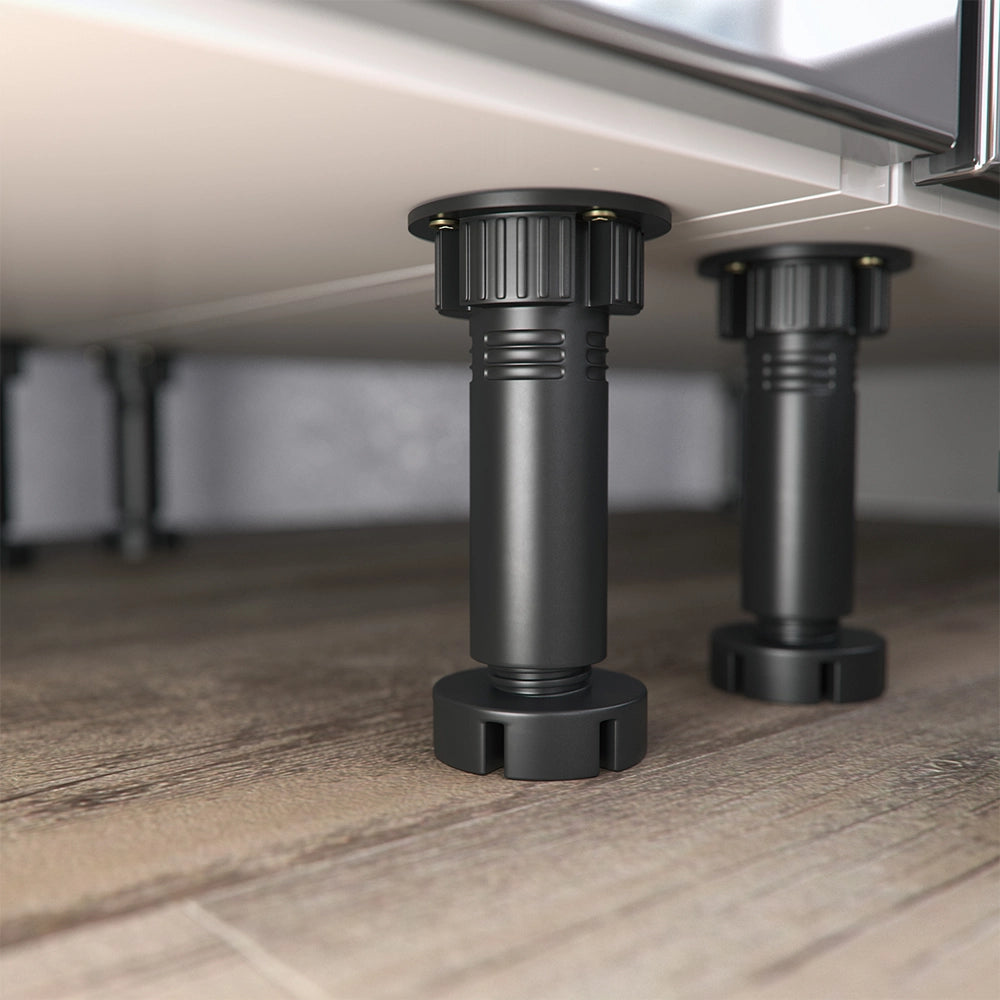 Vicco Cucina componibile Antracite lucido 270 cm senza piano di lavoro, senza maniglie con striscia LED