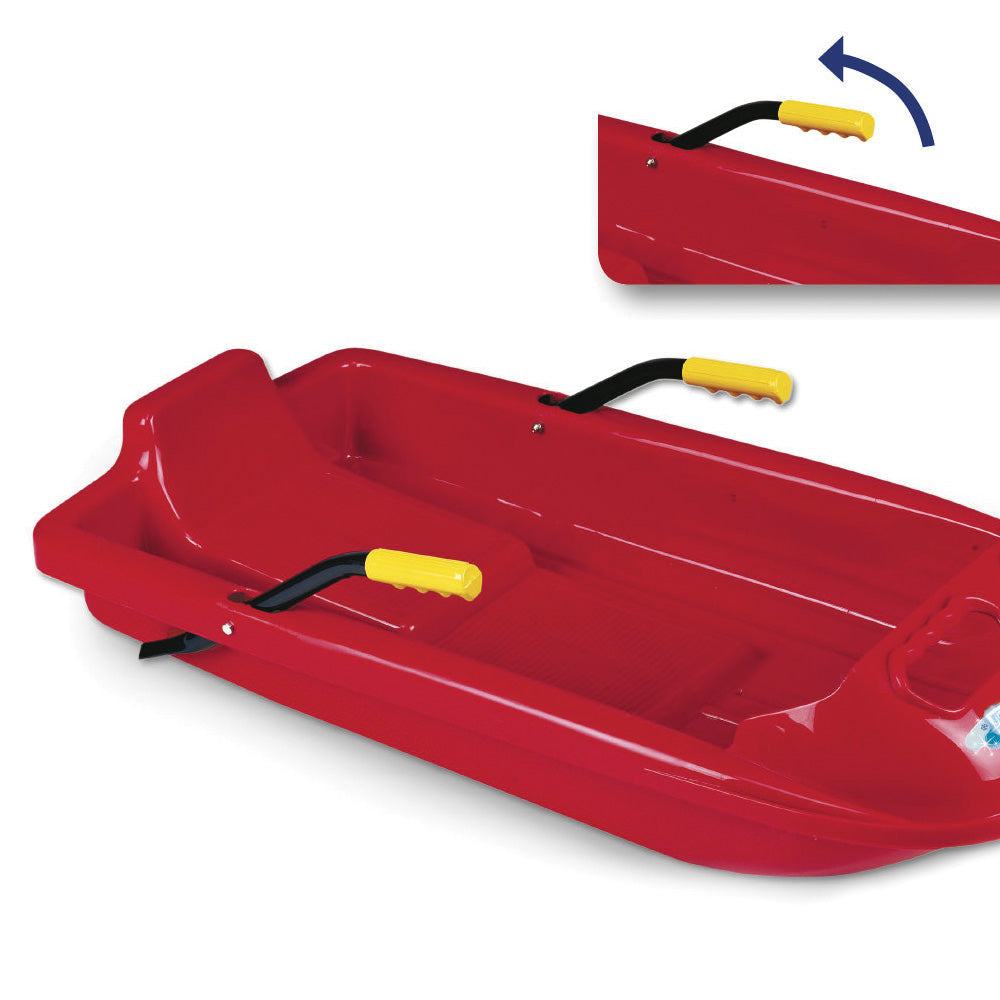 Bob Slittino Bimbo 1 Posto con Freni Slitta Neve per Bambini Rosso