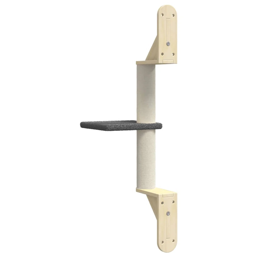 Tiragraffi per gatti Mobili per arrampicata su torre Raschietto per gatti Piattaforma da arrampicata da parete con tiragraffi scuro 85,5 cm grigio 02_0022784