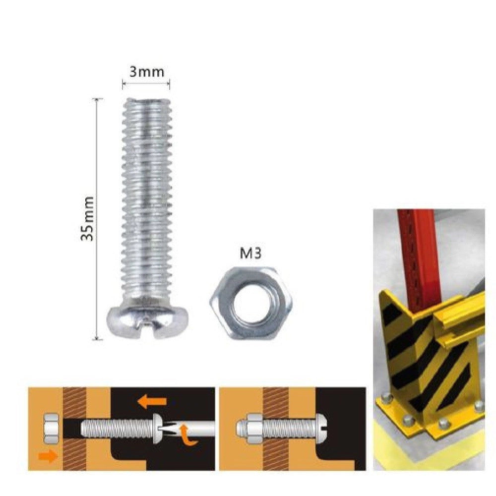 Trade Shop - Set 21 Pz Viti Vite Testa A Croce Tonda 3x35 Mm Con Dadi Dado Esagonale M3 90957 -