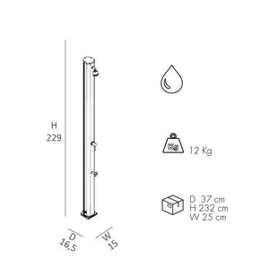 Doccia Tradizionale In Alluminio Jolly S Con Miscelatore E Lavapiedi Colore Antracite Cv-A625/7016