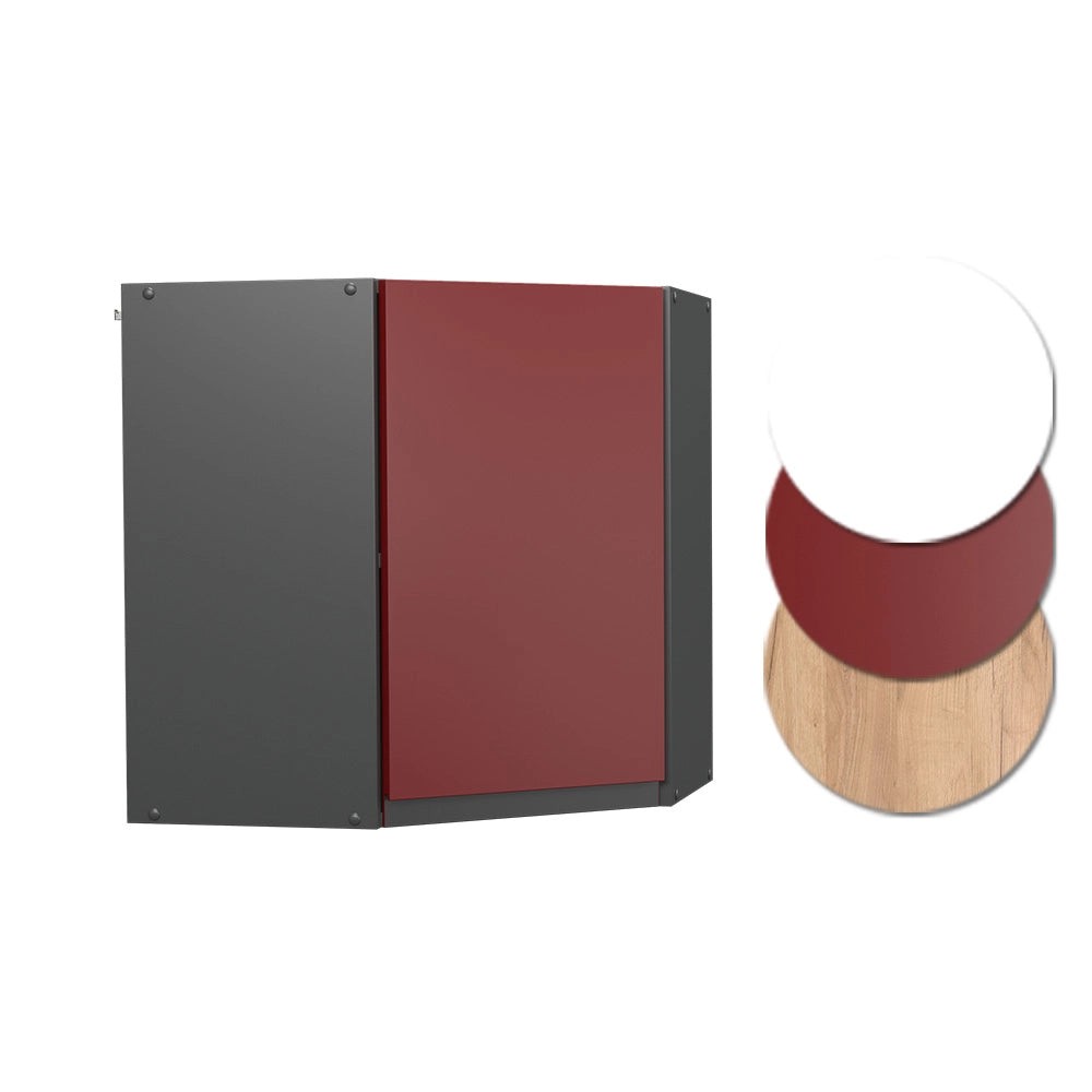 Mobile angolare da cucina R-Line Rosso/Antracite 57 cm Forma a J Vicco