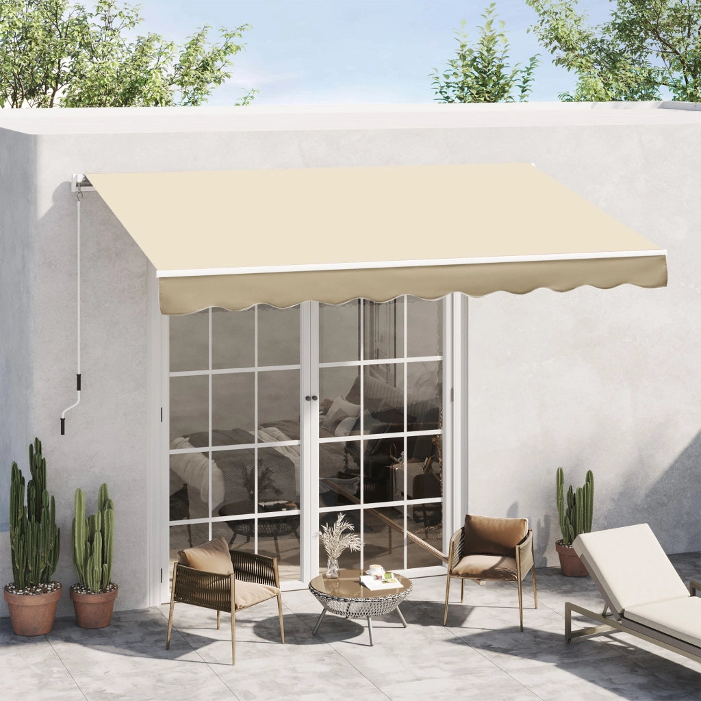 Tendone da giardino retrattile manuale ¨C zephmum ¨C beige, alluminio, 295x245 cm
