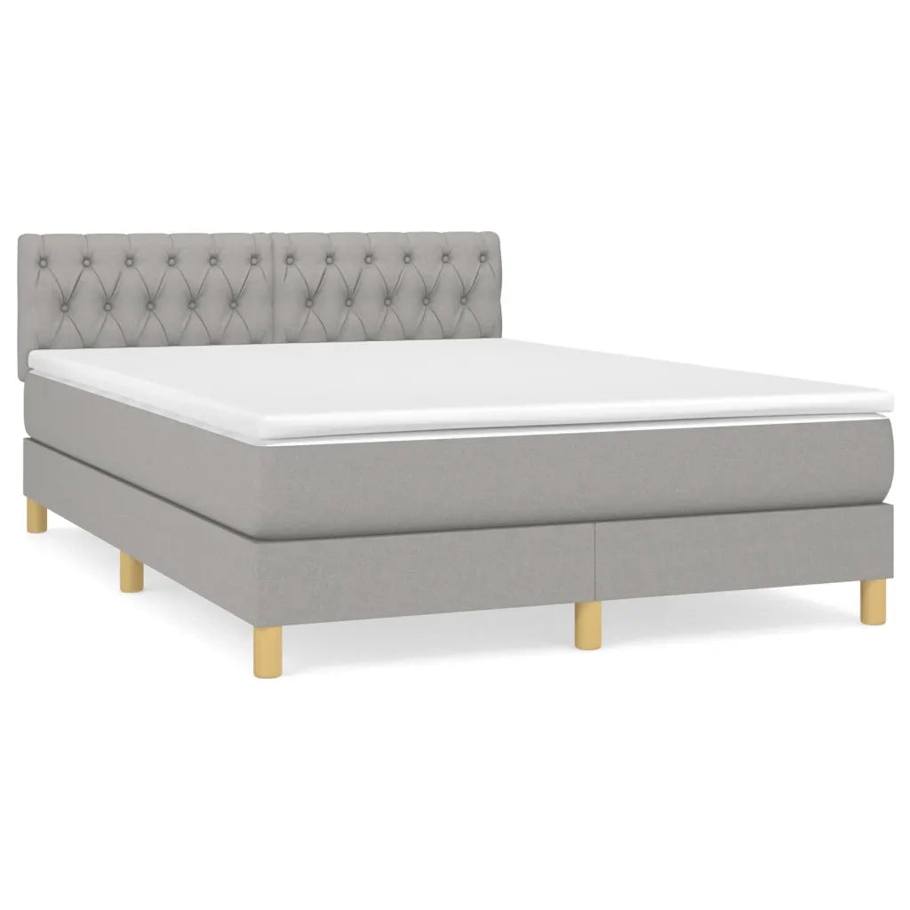 Giroletto a Molle con Materasso Grigio Chiaro 140x200cm Tessuto 3140857