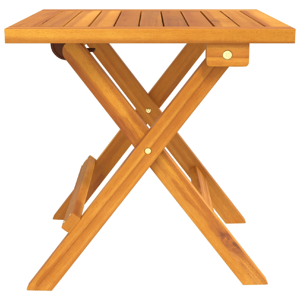 3 Pezzi Lettini con Tavolino in Legno Massello di Acacia