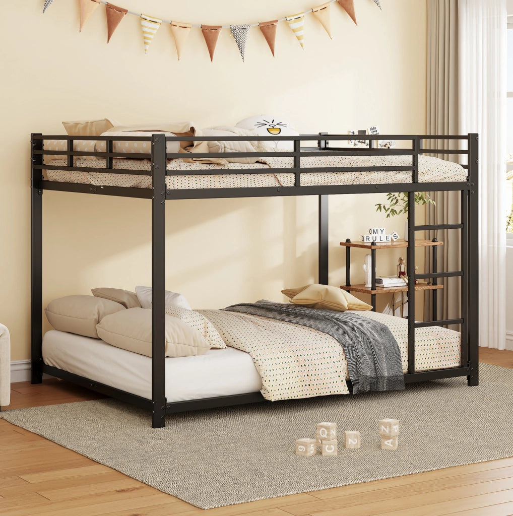 Letto a castello 140x200 cm; struttura salvaspazio; metallo; nero