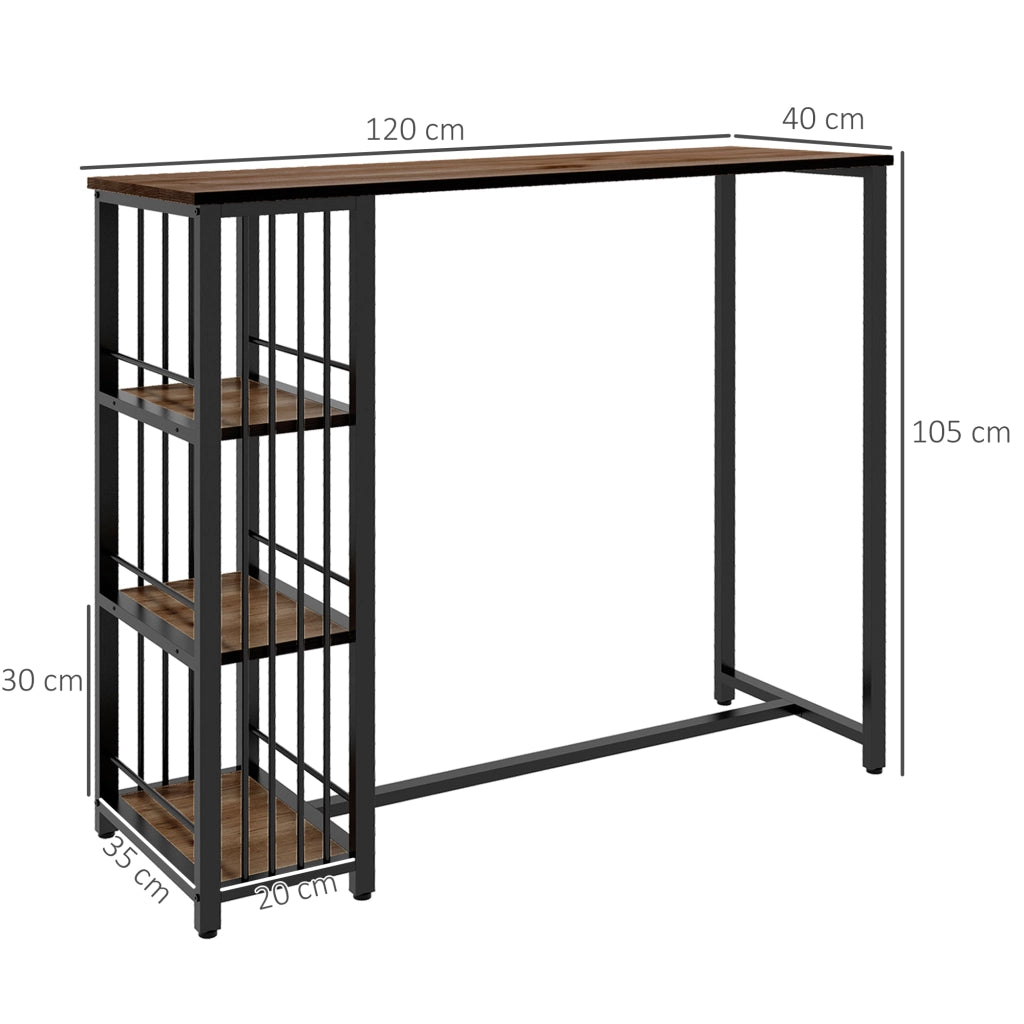 Tavolo da bar alto ¨C zephmum ¨C nero, acciaio, 120x40x105 cm
