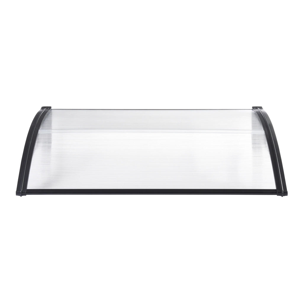 Pensilina di design per porta d'ingresso pensilina di benvenuto resistente alle intemperie 100 x 100 cm nero trasparente 03_0006380