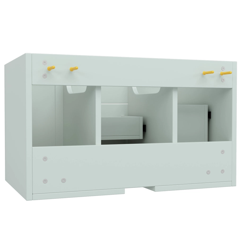 Mobile sottolavabo con 2 cassetti, vano contenitore e installazione a parete, per bagno, verde, 78,5 × 46 × 46,8 cm