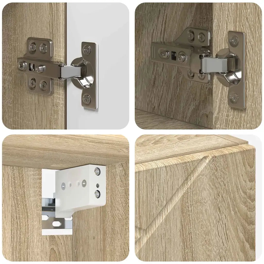 Mobiletto per specchio con porta-Armadietto a Specchio da Bagno Rovere Sonoma 80 x 17 x 55 cm