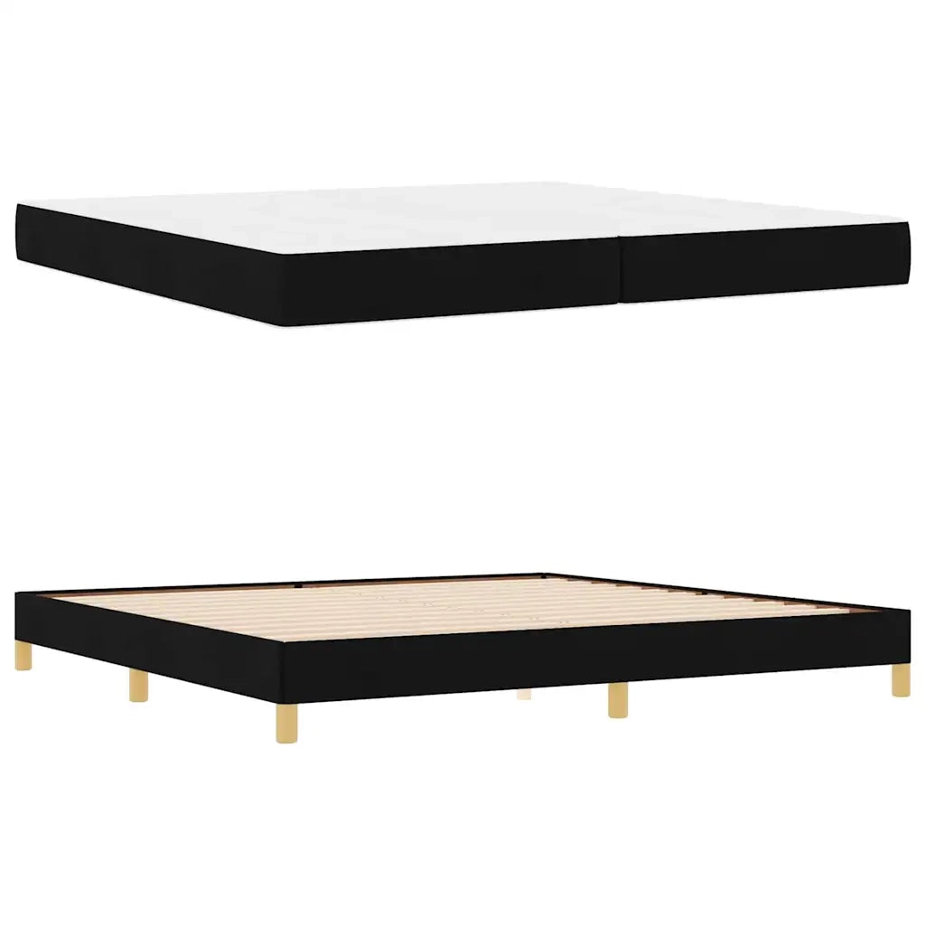 vidaXL Letto a molle Nero e Marrone 200 x 200 cm