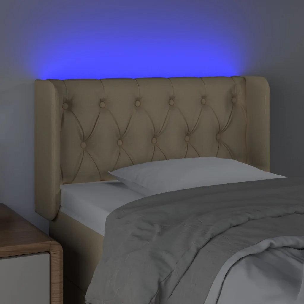 Testiera a LED Crema 83x16x78/88 cm in Tessuto cod mxl 33444