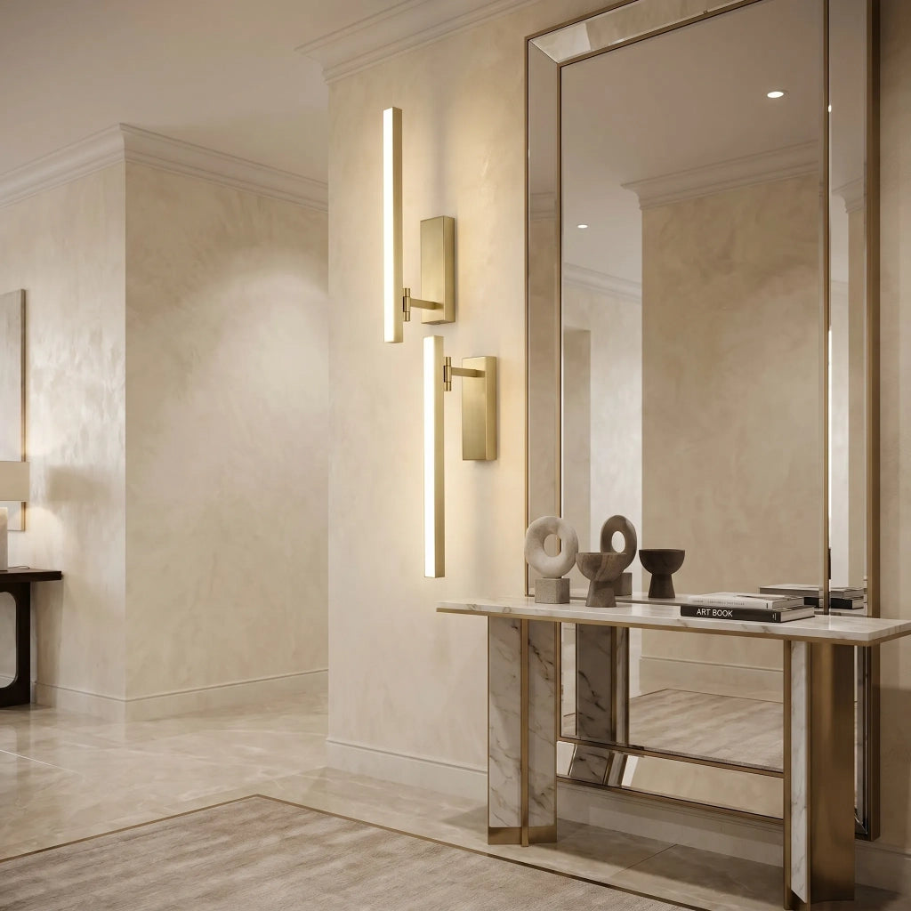 Applique Da Bagno Led Swe031-1w 40cm Brush Gold