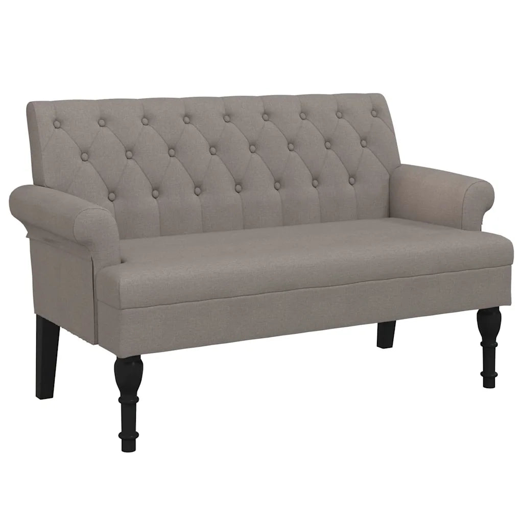 Panca con Schienale Tortora 120x62x75,5 cm in Tessuto CFW5196367