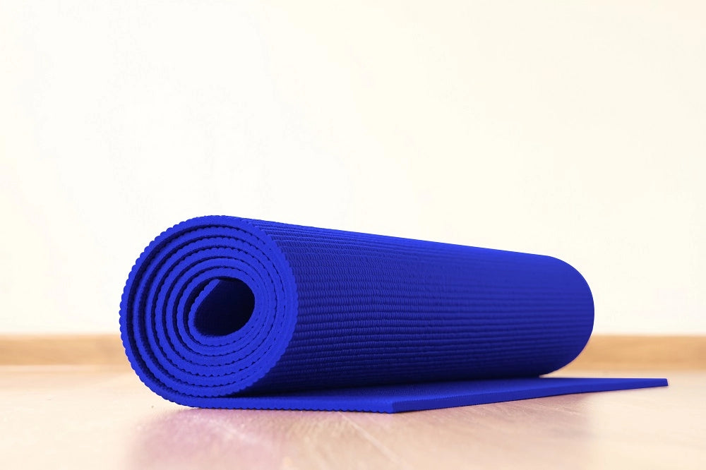 Tappetino Yoga Fitness Ginnastica Tappeto Palestra Antiscivolo Arrotolabile 61 x 173 Cm  - Blu