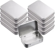 8 bocchette metalliche vuote rettangolari, con coperchi scorrevoli, scatole rettangolari vuote, per uso domestico, uso DIY, conservazione di piccoli articoli