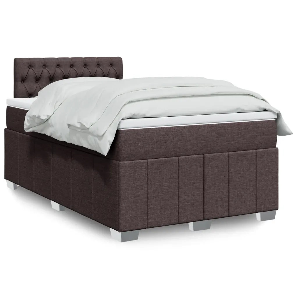 Giroletto a Molle con Materasso Marrone Scuro 120x200cm Tessuto 3289345