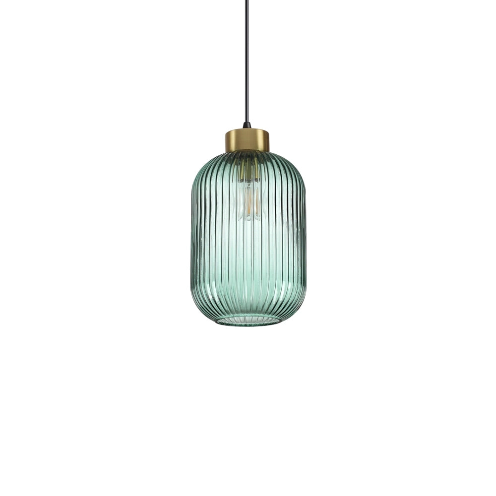 Sospensione Vintage-Decò Mint-1 Metallo Verde 1 Luce E27